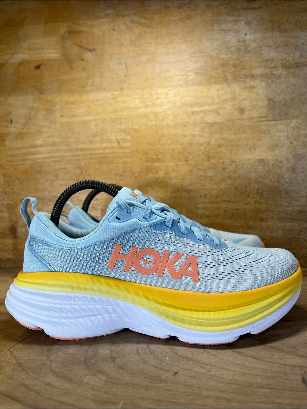 Hoka One One Bondi 8 REFLECTIVE Womens Size 8 (B) Running Shoes Sneakers Blue